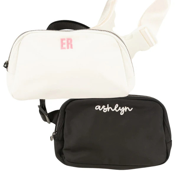 Embroidered Belt Bag, Top | Sprinkled With Pink