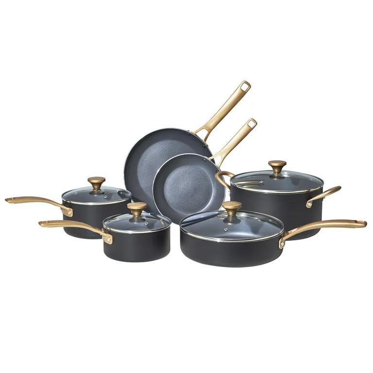 Beautiful 10 PC Cookware Set, Black Sesame by Drew Barrymore | Walmart (US)