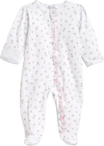 Kissy Kissy Floral Ruffle Edge Pima Cotton Footie | Nordstrom | Nordstrom