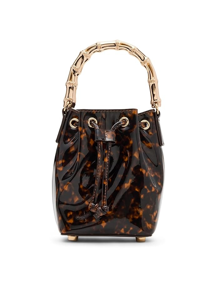 Anne Klein Womens Mini Bucket with Gold Bamboo Handle, Tortoise | Amazon (US)