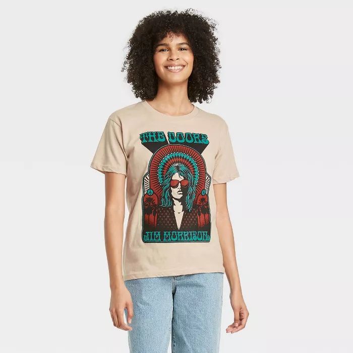Women's the Doors Jim Morrison Short Sleeve Graphic T-Shirt - Beige | Target