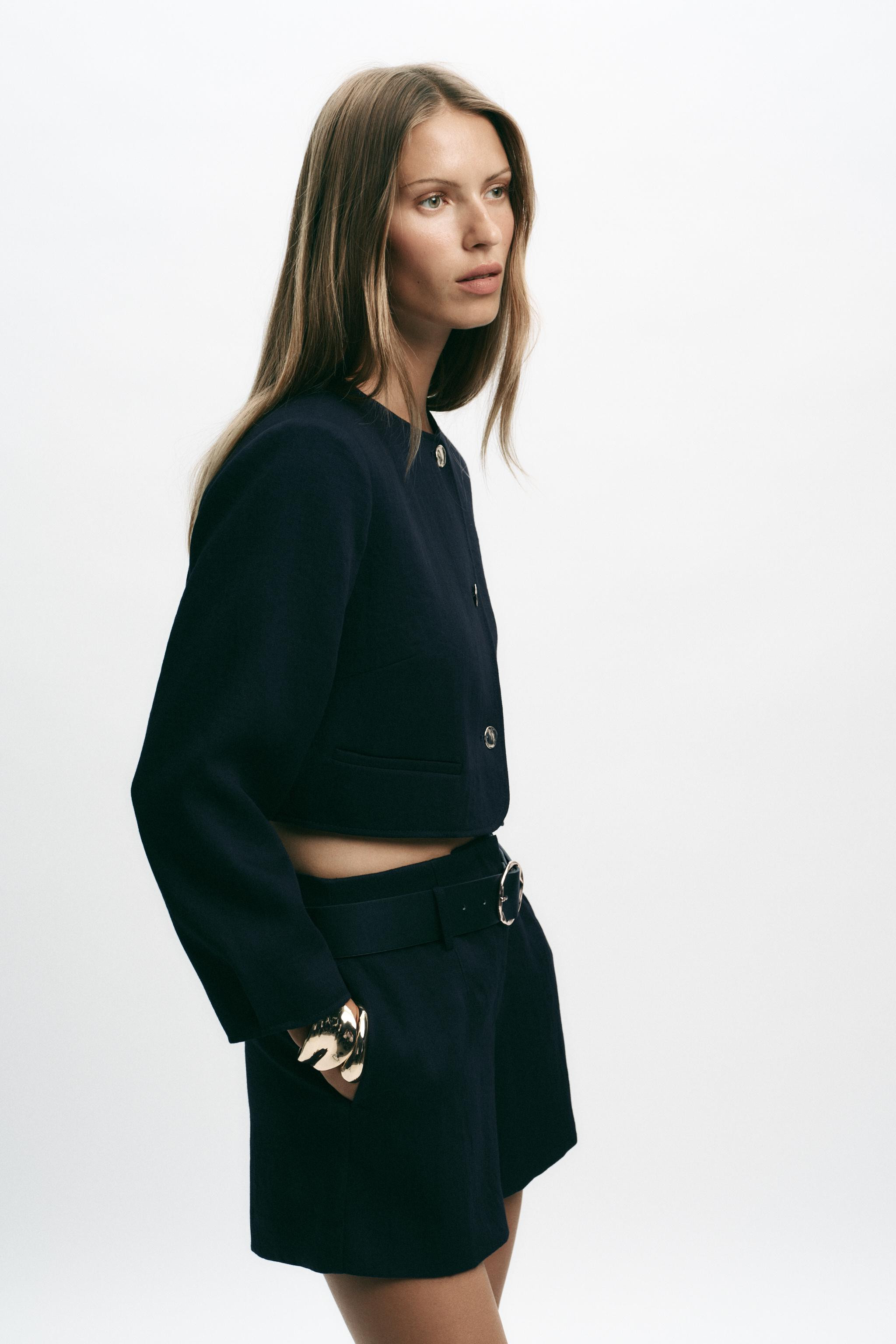 GOLD BUTTON SHORT BLAZER | Zara Canada