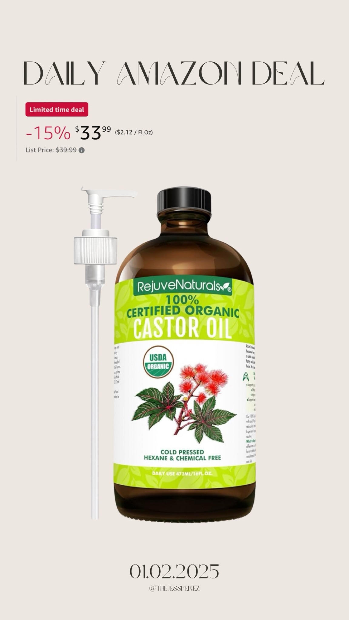 Daily Amazon deal: castor oil 

#LTKSaleAlert #LTKBeauty #LTKFindsUnder50