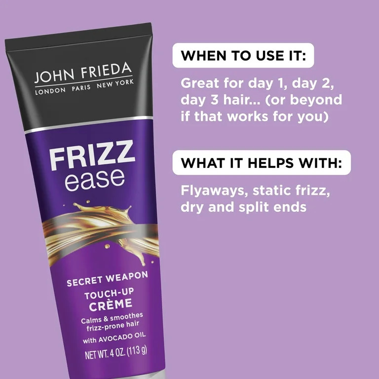 John Frieda Anti Frizz, Frizz Ease Secret Weapon Styling Hair Cream for Frizzy, Dry Hair, 4 oz | Walmart (US)