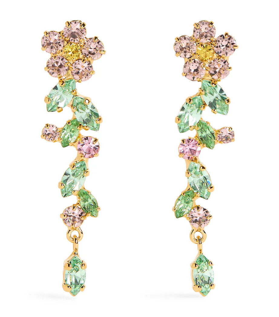 Gold-Plated Embellished Jasmina Drop Earrings | Harrods UK