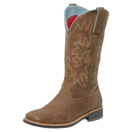 SheSole Women's Western Cowboy Boots For Women Female Square Toe Brown Size 9.5 | Walmart (US)