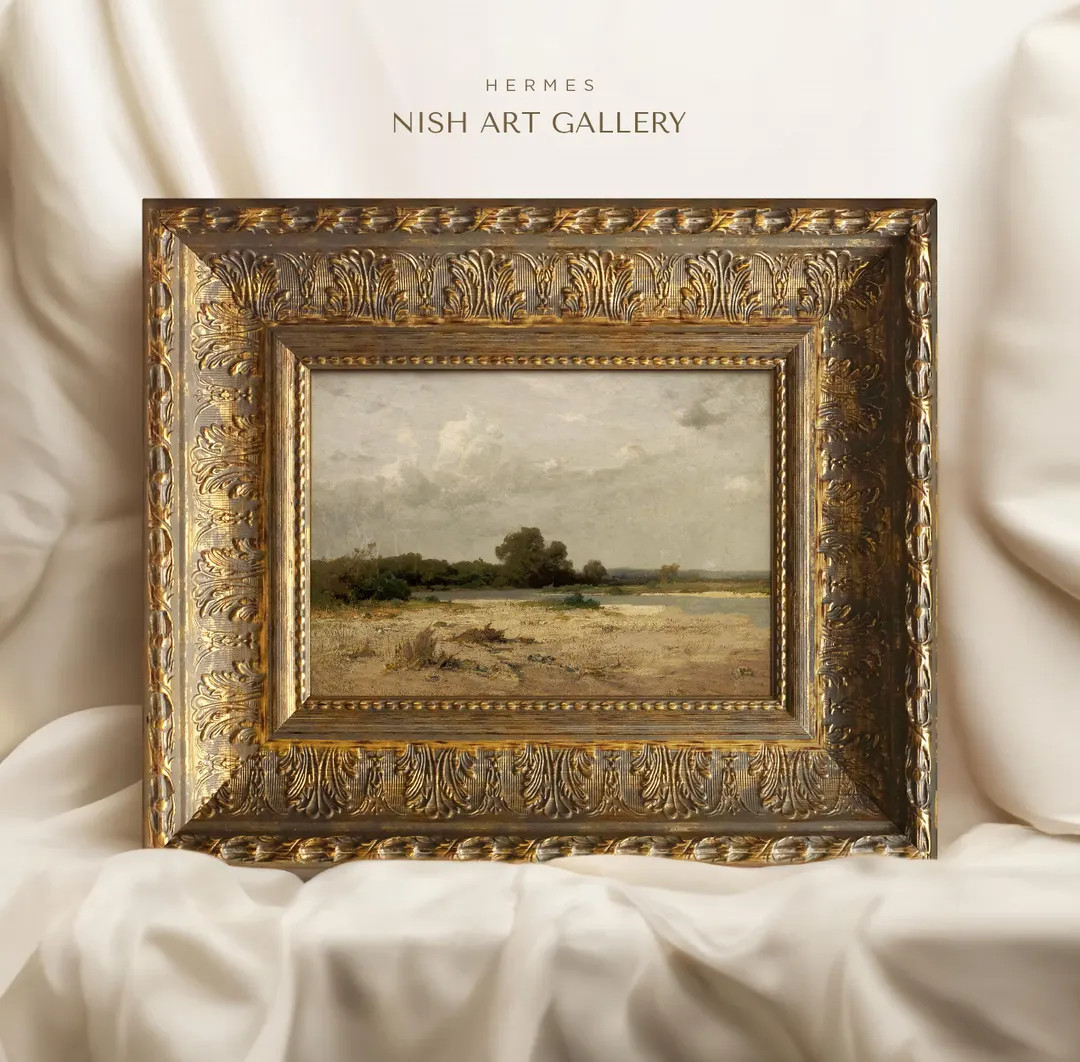 Framed Landscape Painting Print: Antique Farmhouse Wall Decor #65 - Etsy | Etsy (US)