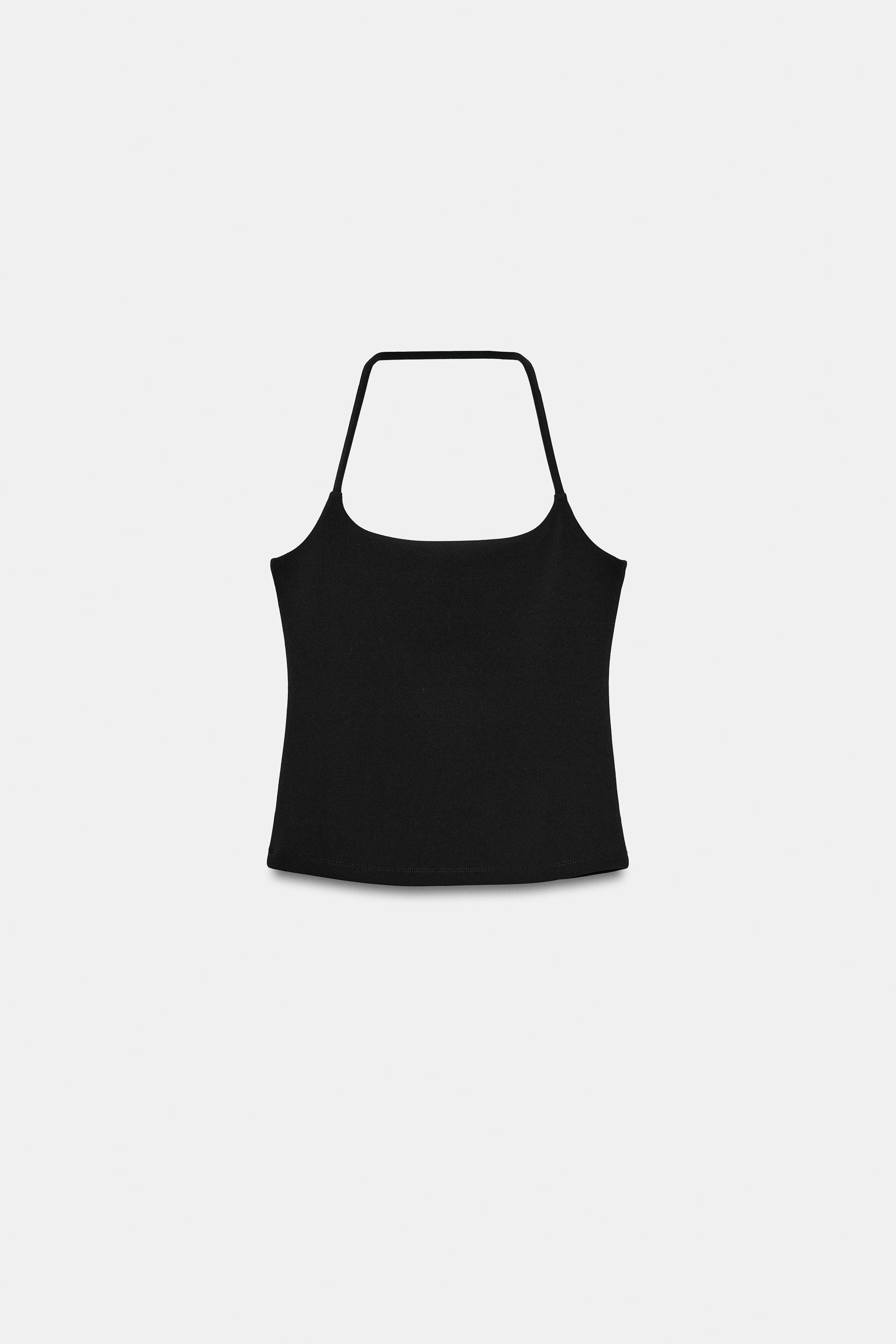 STRETCH KNIT HALTER TOP | Zara UK