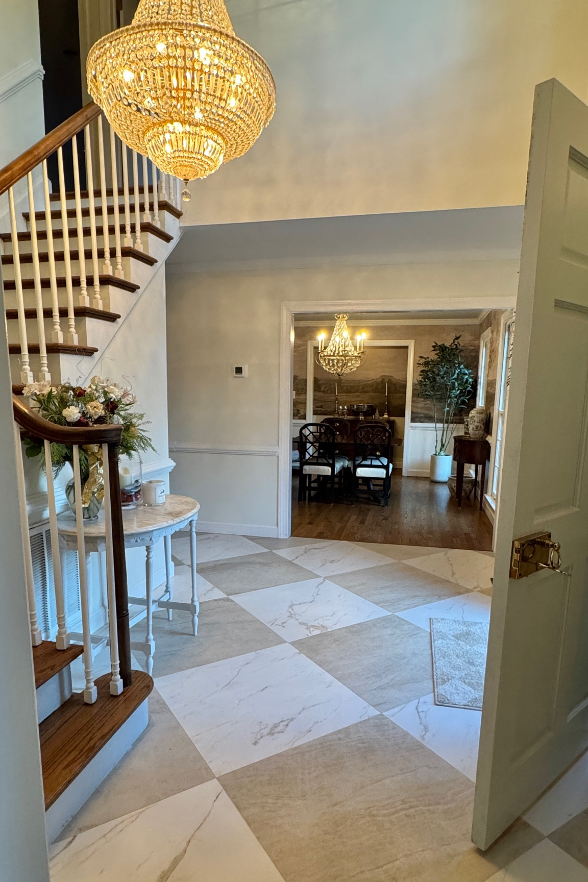 My favorite view in the house, faux tree, mural wallpaper 

#LTKHome