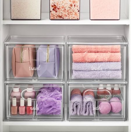 Bathroom, beauty and cosmetics organization. Clear Organization acrylic bins from The Home Edit Line at Walmart.
Walmart Finds!

#LTKunder50 #LTKhome #LTKFind