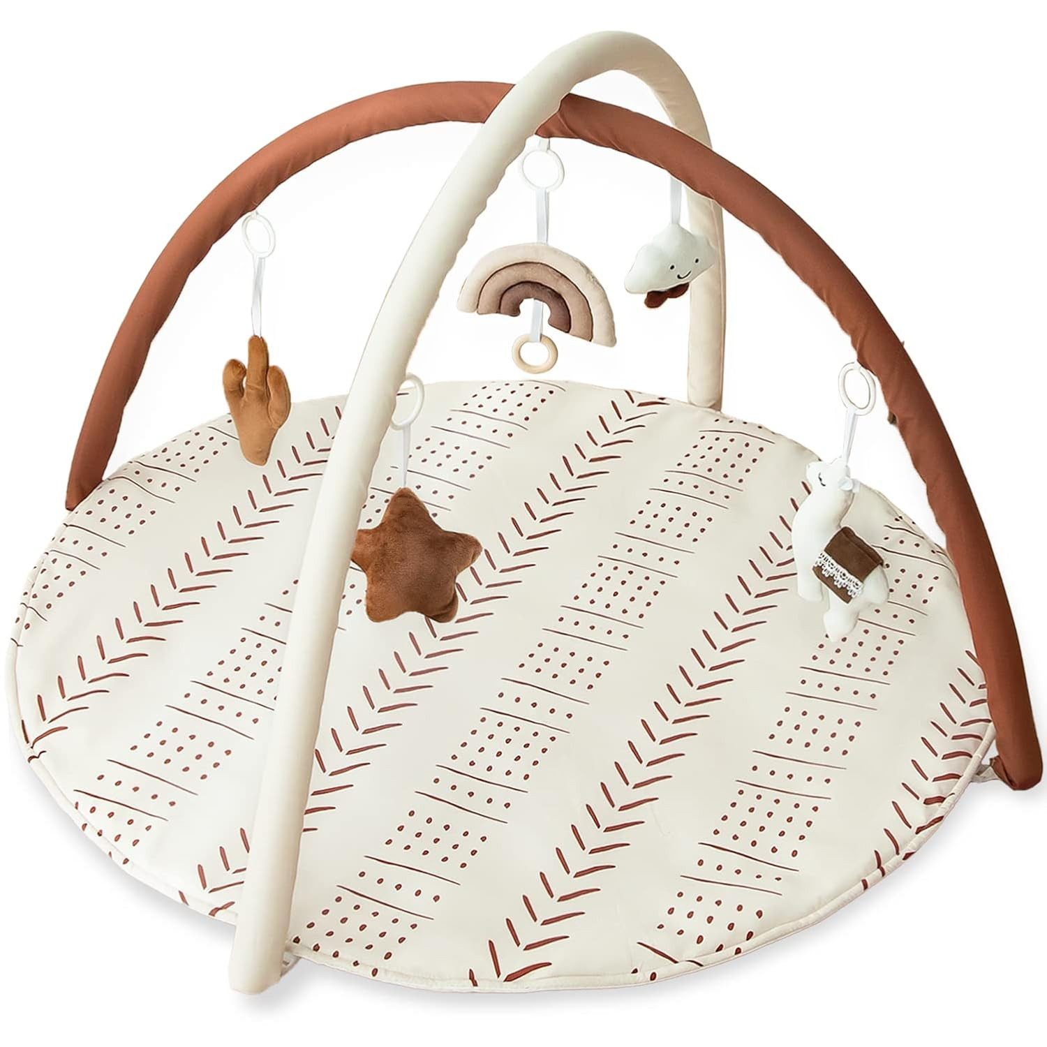 Baby Gym Mat Infant Activity Gym Mudcloth Baby Activity Center with Play Mat with 5 Toys for Babi... | Amazon (US)