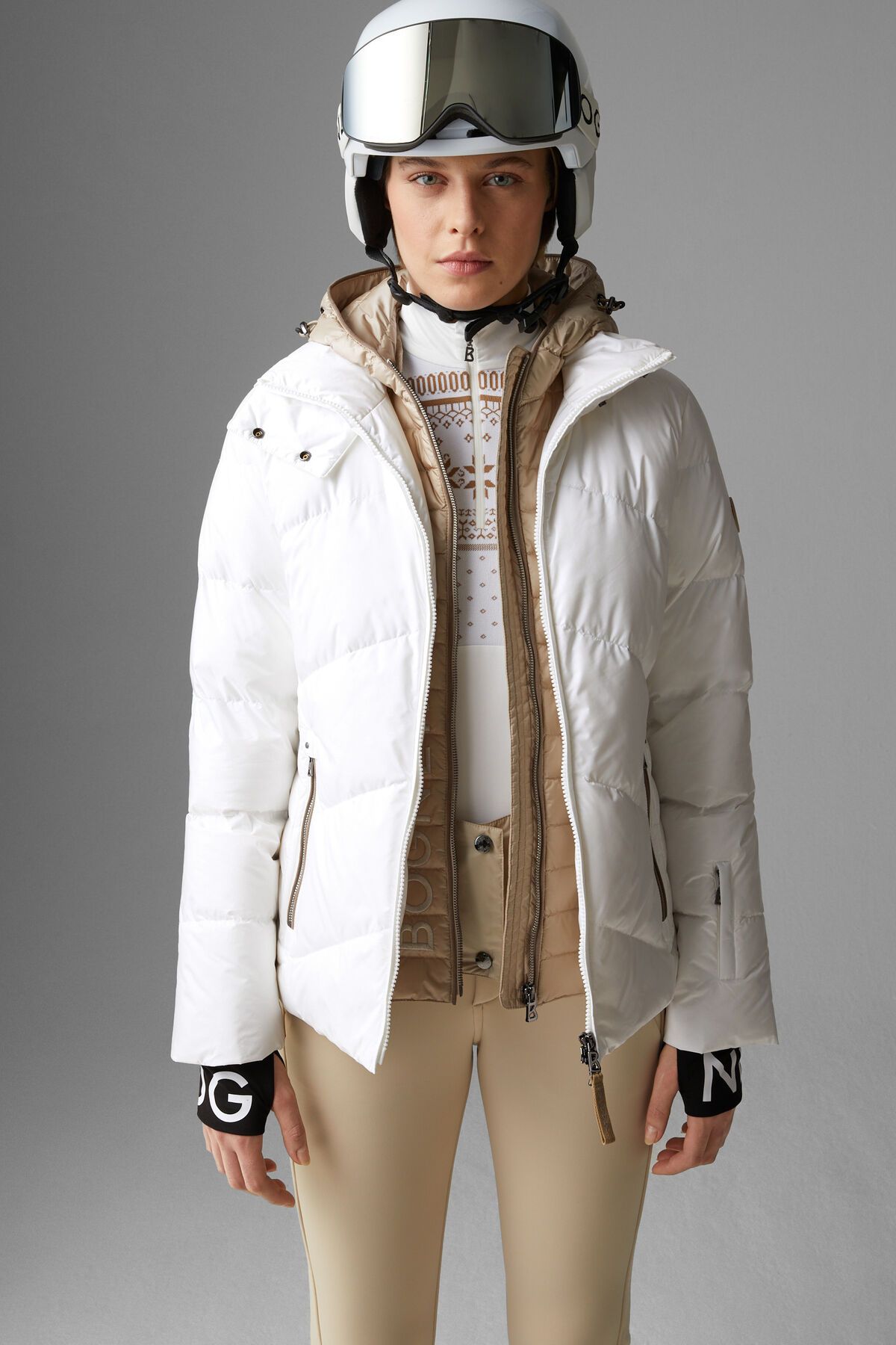 Callie Down ski jacket in Off-white/Beige | Bogner (US)