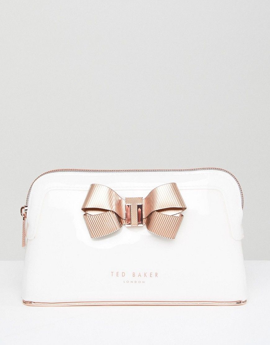 Ted Baker Structured Bow Makeup Bag - White | ASOS US