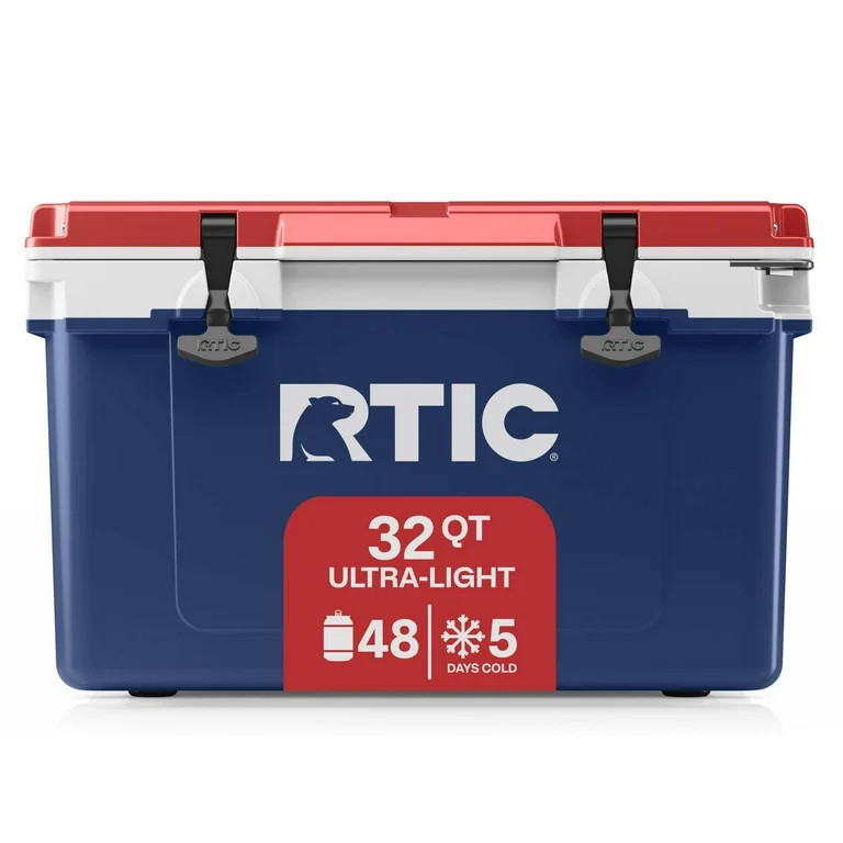 RTIC 32 QT Hard-Sided Ice Chest Cooler, Ultra-Light, Fits 48 Cans, Patriot | Walmart (US)