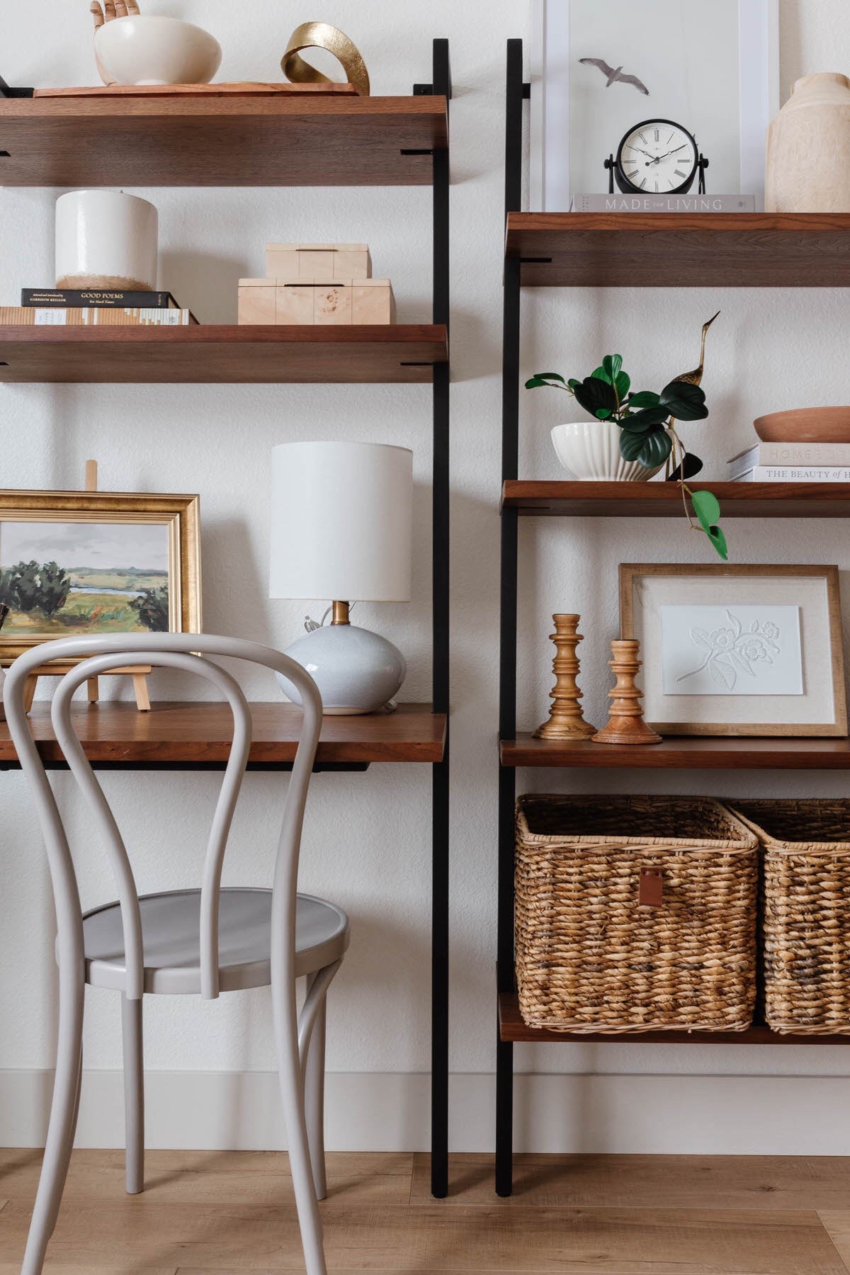 This front living room from #ProjectMeadowbrook had one big request: it needed to be both beautiful and incredibly functional. Our client wanted a space to relax and gather with guests—but also a quiet spot where the kids could do homework or an adult could take a Zoom call in peace. No small task, right?

To make it work, we carved out a workspace by the front window with a slim desk and comfy chair that blend seamlessly into the rest of the room. We layered in high-performance fabrics, a soft rug for playtime, and plenty of seating for hosting friends and family. Every detail was chosen to look elevated, but liveable.

If you're struggling with a space that needs to serve multiple functions, here’s your reminder: you don’t have to sacrifice style for practicality. Think dual-purpose furniture, unexpected layout tweaks, and mixing closed + open storage. A little creativity goes a long way!

Head to the blog to revisit the full reveal and see how we brought this room to life!

#LTKHome
