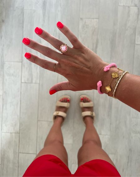 Jewelry 
Shell ring
Platform sandals up 1/2 size 
Romper small

#LTKShoeCrush #LTKFindsUnder100 #LTKFindsUnder50