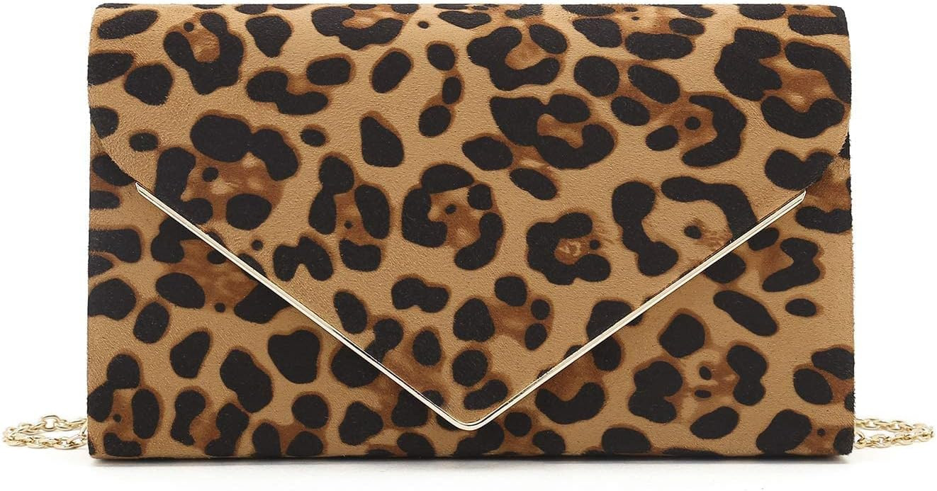 CHARMING TAILOR Faux Suede Clutch Bag Elegant Metal Binding Evening Purse for Wedding/Prom/Black-... | Amazon (US)