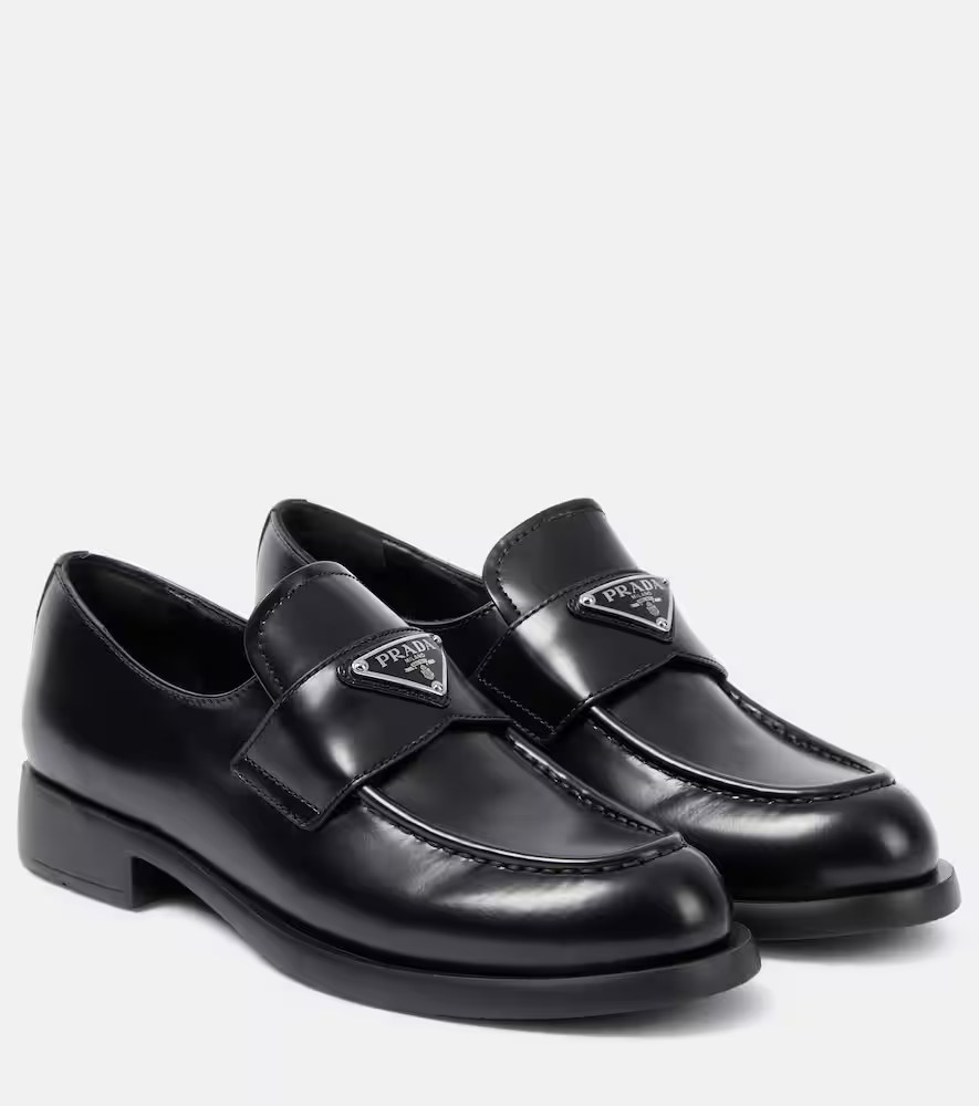 Prada Mocassini in pelle con logo | Mytheresa (IT)