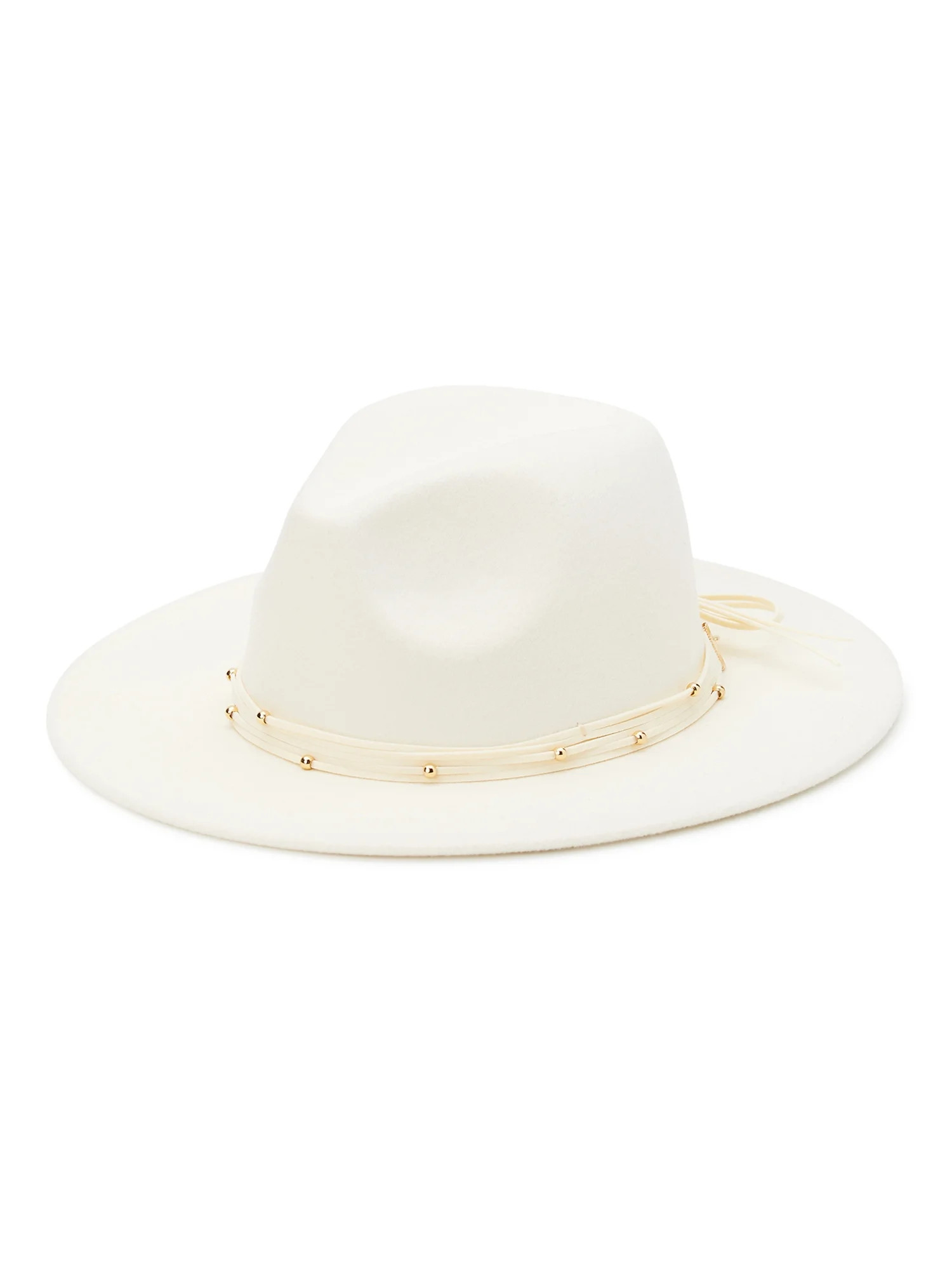 Time and Tru Women’s Felt Fedora with Beaded Trim | Walmart (US)