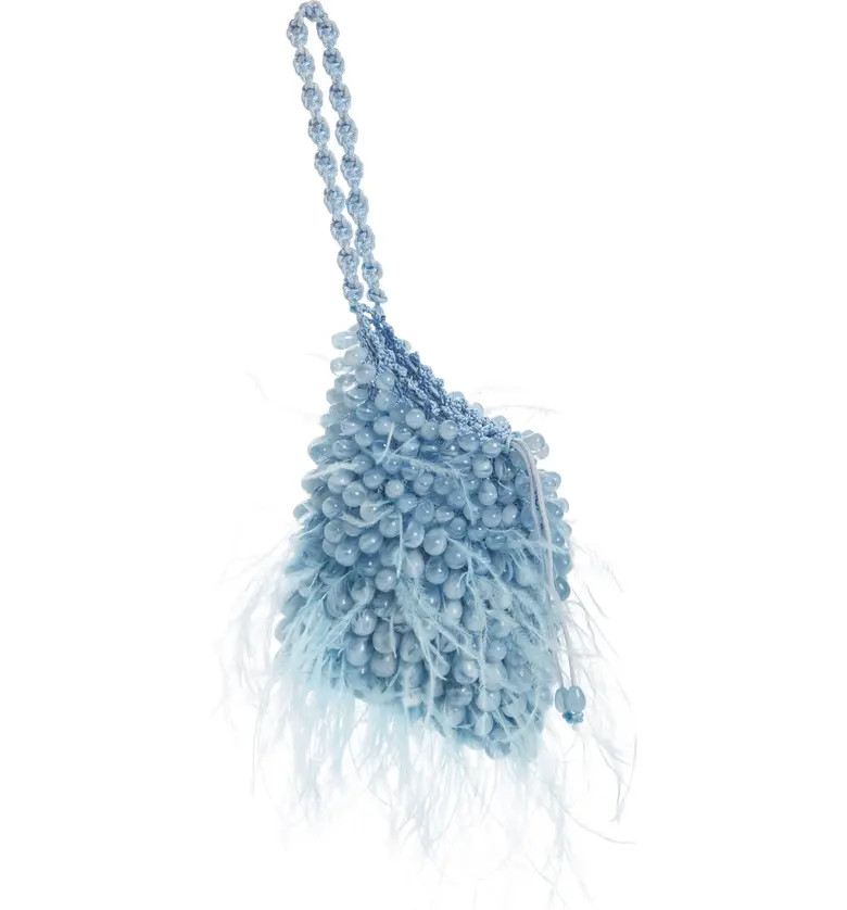 Dory Bead & Ostrich Feather Wristlet | Nordstrom