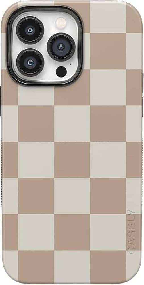 Casely iPhone 14 Pro Max Case | Fit Check | Neutral Checkerboard Checkered Case | Compatible with... | Amazon (US)