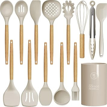 14 Pcs Silicone Cooking Utensils Kitchen Utensil Set - 446°F Heat Resistant,Turner Tongs, Spatul... | Amazon (US)