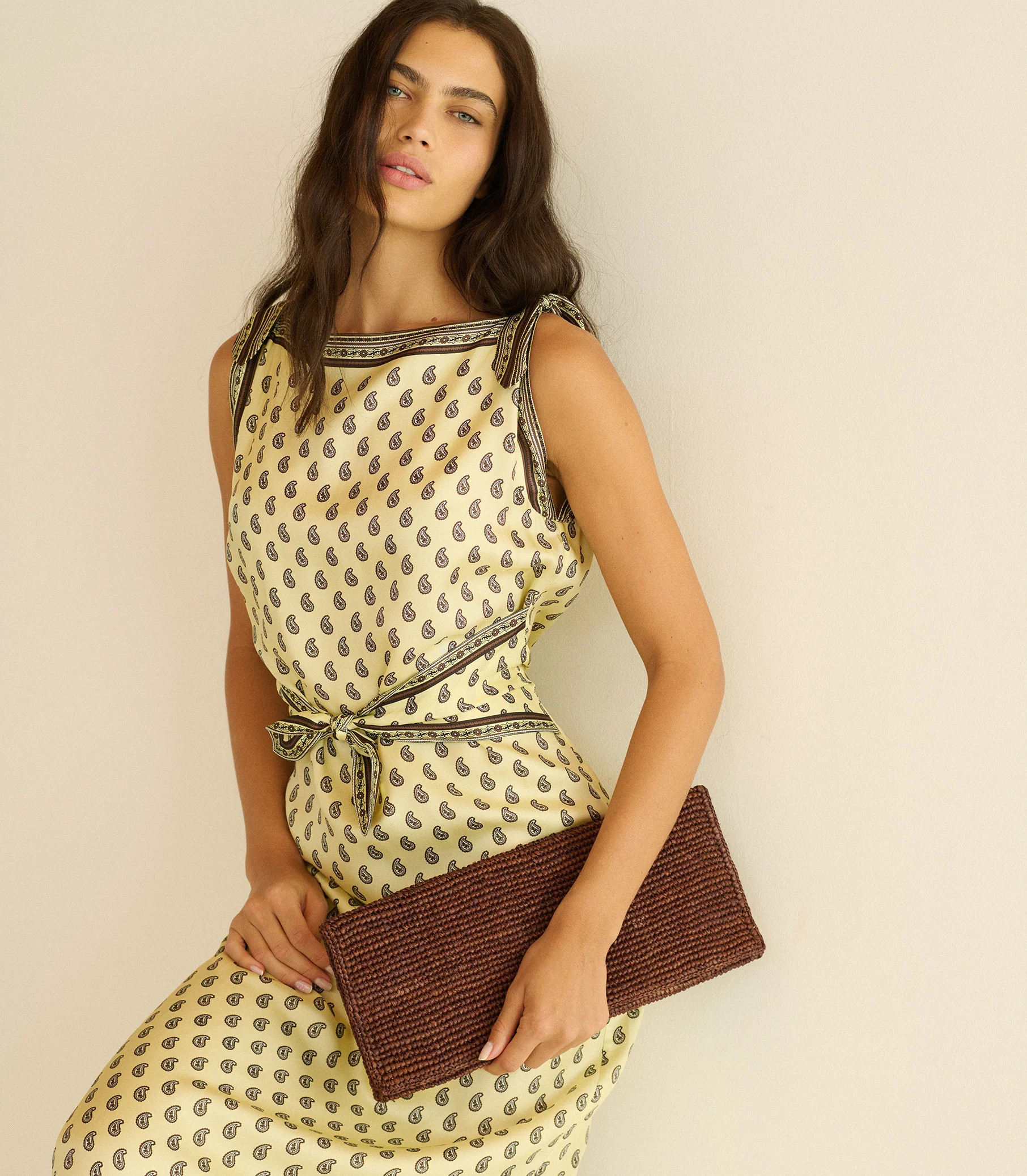 Muriel Clutch - Marron Raffia | DÔEN | DOEN