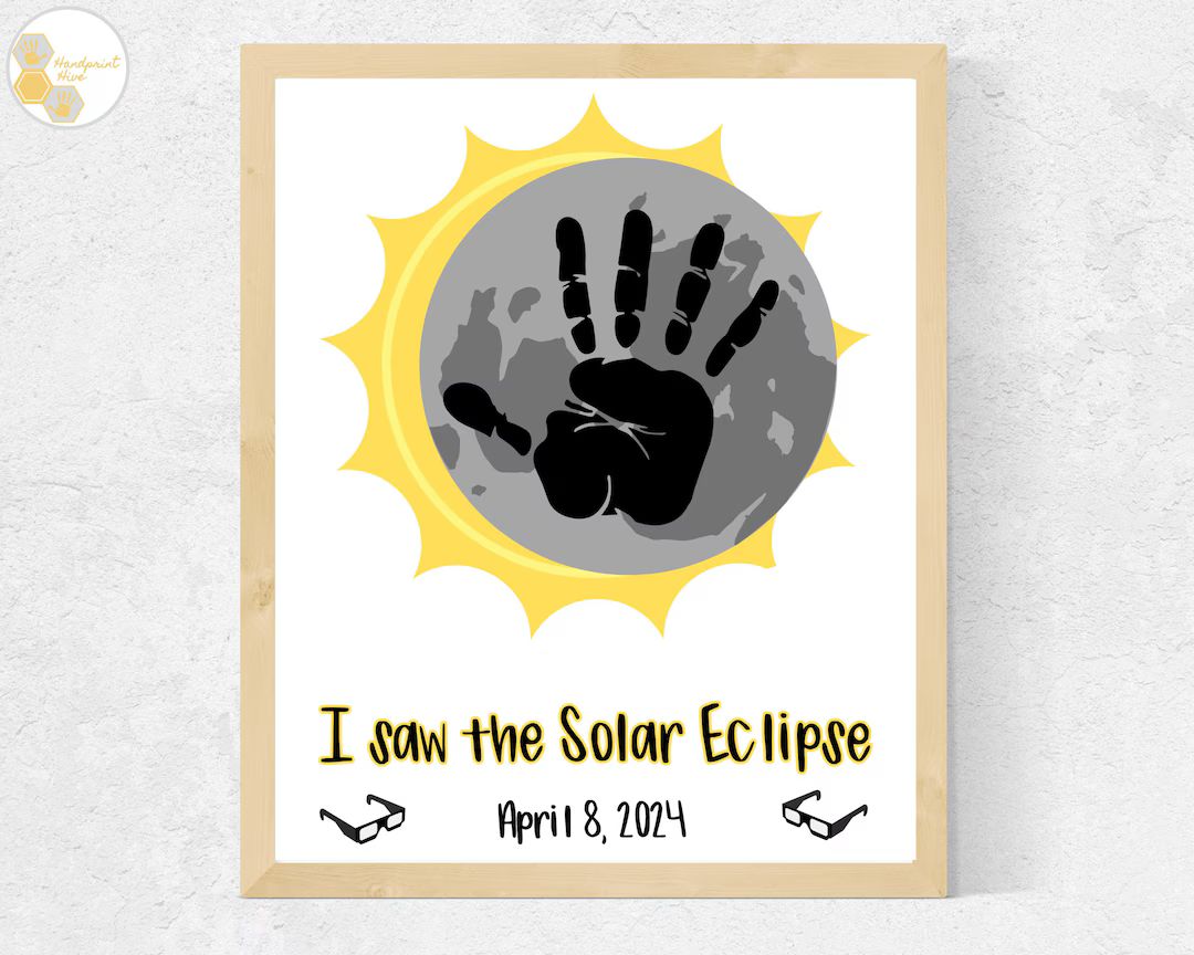 Solar Eclipse Handprint Art Craft, Solar Eclipse Craft for Preschool Baby Toddler Kids, Solar Ecl... | Etsy (US)