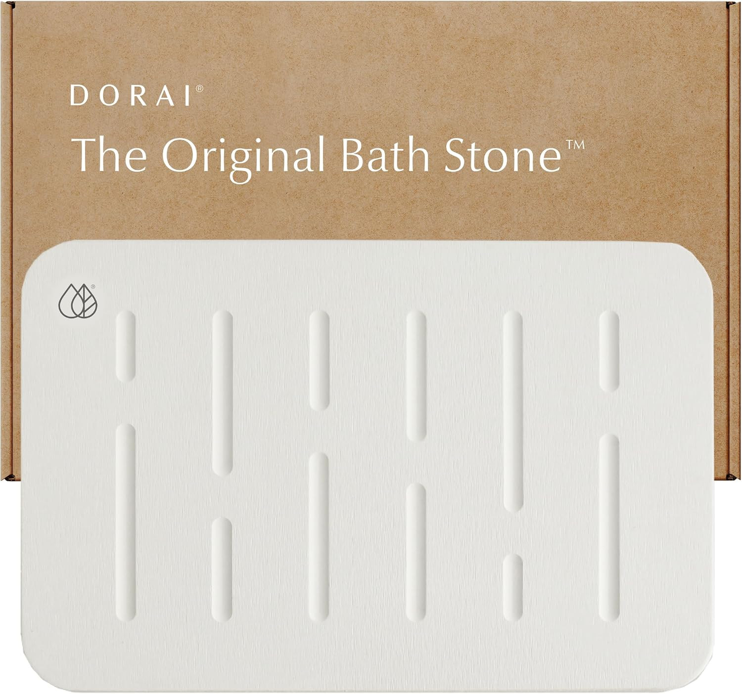 Dorai Home Stone Bath Mat - Premium Diatomaceous Earth Bath Floor Mats with Non-Slip Base, Fast-Drying Modern Shower Mat for Bathroom | Rain Sandstone - 23.6"x15.4" | Amazon (US)