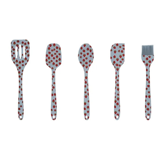 Just Feed Me by Jessie James Decker 5-Piece Silicone Kitchen Gadget Set, Strawberry | Walmart (US)
