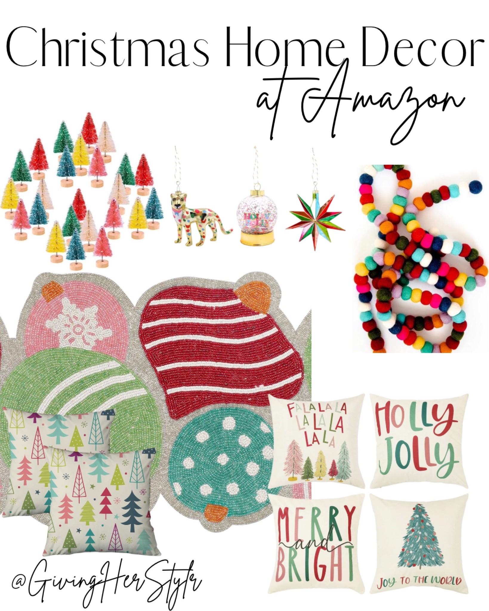 Christmas home decor from Amazon! 

| amazon prime | amazon Christmas | Christmas decor | Christmas throw pillow | preppy Christmas | colorful Christmas decor | home decor | amazon home | home 

#LTKSeasonal #LTKhome #LTKHoliday