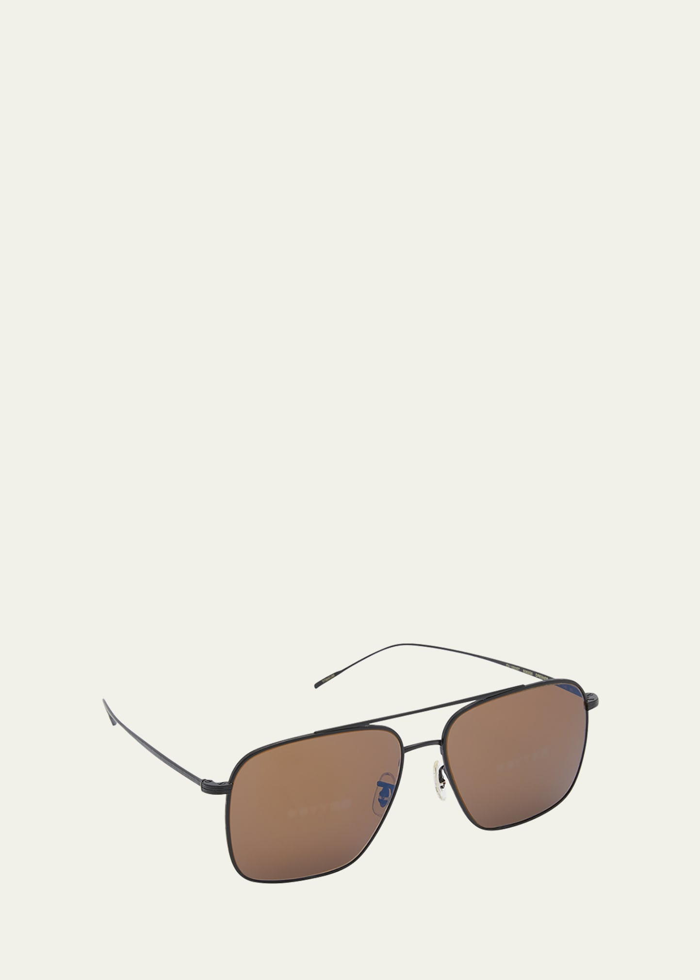 Brown Titanium & Crystal Aviator Sunglasses | Bergdorf Goodman