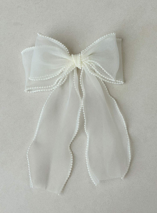Emorie Hair Bow White | Princess Polly US
