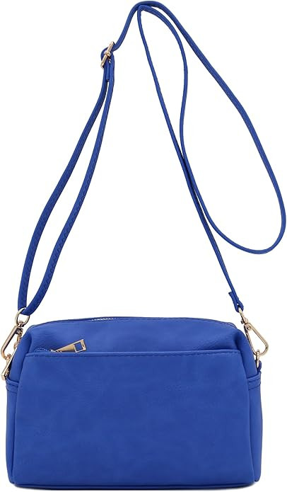 FashionPuzzle Triple Zip Small Crossbody Bag | Amazon (US)