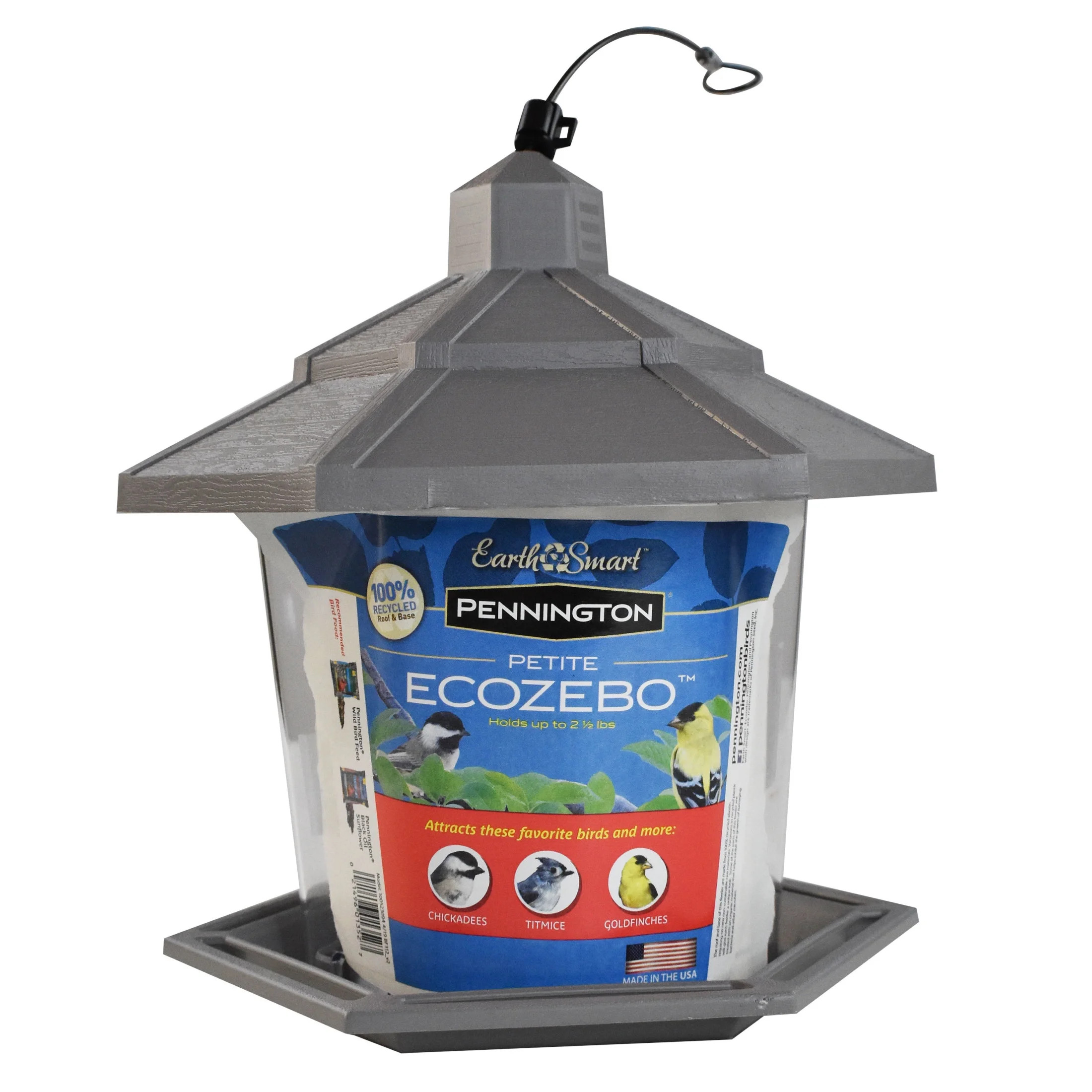 Pennington Earth Smart, Gray Plastic, Hopper Wild Bird Feeder, 2.5 lb. Capacity | Walmart (US)