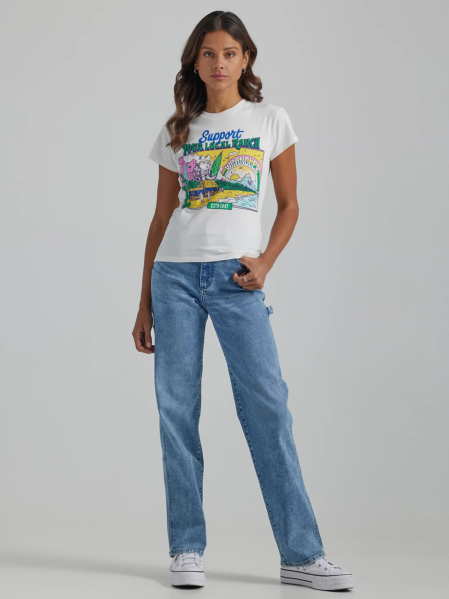 Women's Relaxed Carpenter Mom Jean in Cool Spot | Wrangler