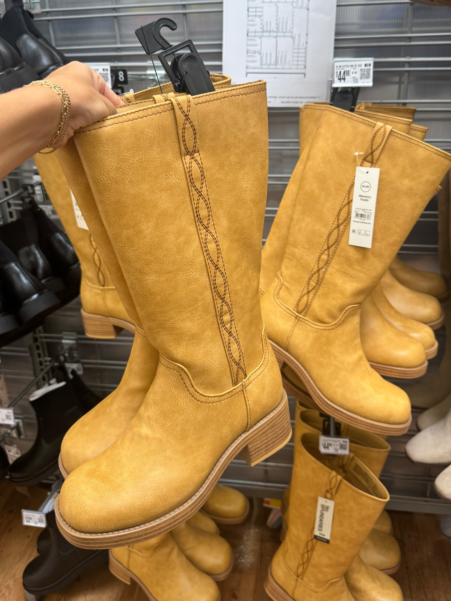 The trending fall boot is back in stock at Walmart! Snagged this Frye boot dupe for less than $50 limited stock available online! #fallboots #fryedupe #walmartfinds 
