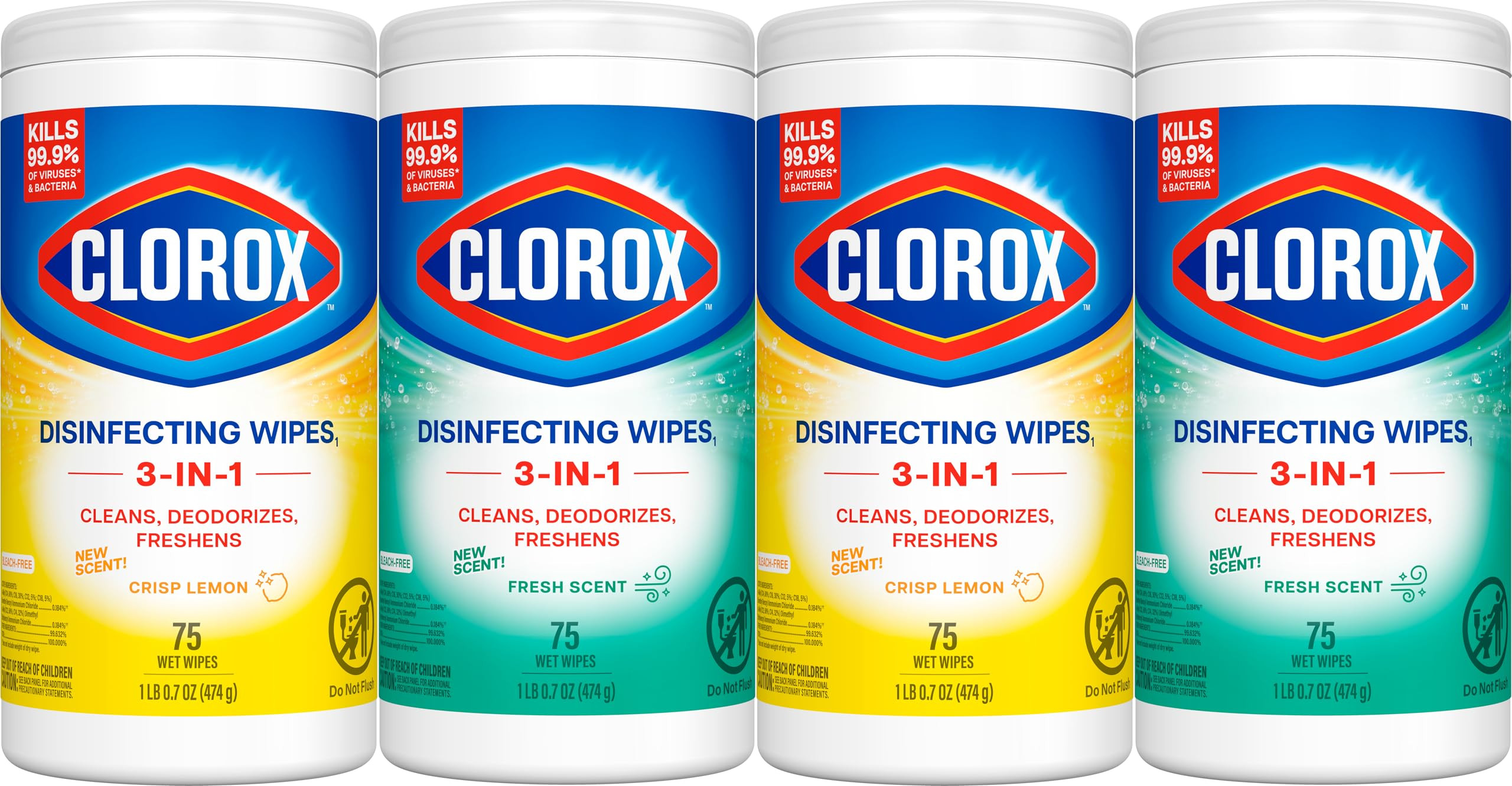 Clorox Disinfecting Cleaning Wipes for Spring Cleaning & Allergy Season, Bleach Free, Fresh Scent... | Amazon (US)