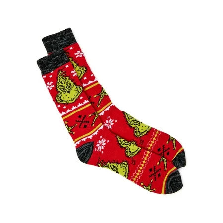 Grinch Adult Mens Fair Isle Crew Socks Sizes 10-13 | Walmart (US)