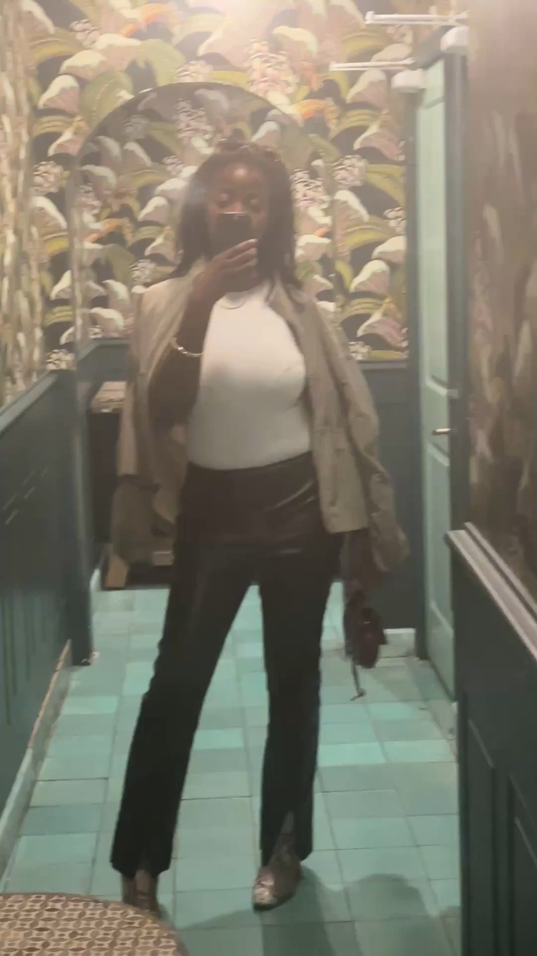 Spring OOTN 🥂 burgundy clutch, leather pants, bodysuit, jacket, snakeprint booties 

#LTKSeasonal #LTKstyletip #LTKVideo