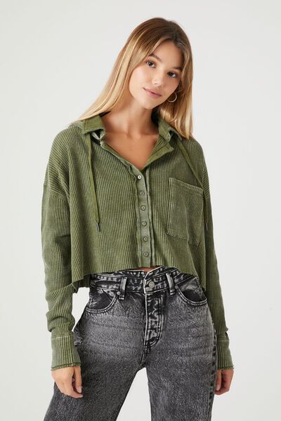 Thermal Hooded Crop Top | Forever 21 (US)