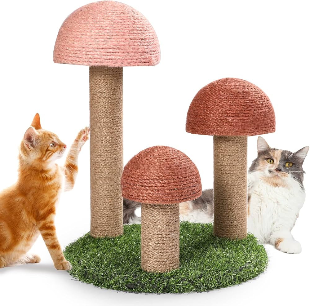 PowerKing Cat Scratching Post, Mushroom Claw Scratching Post for Cat, Natural Sisal Cat Scratcher... | Amazon (US)