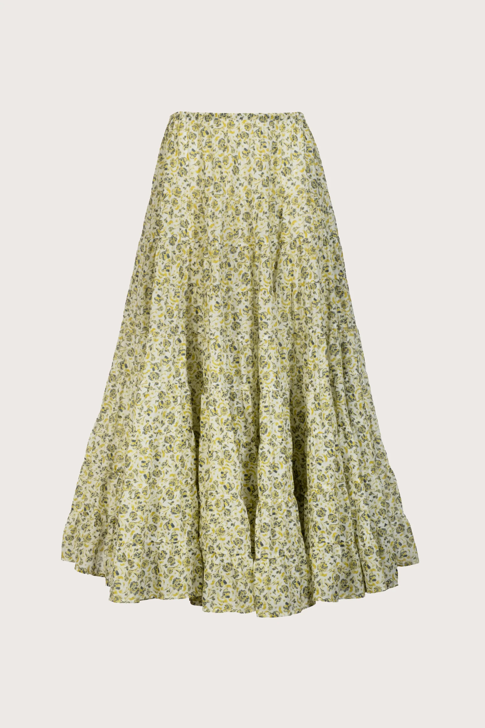Chandni Skirt in Lime Floral Print | Merlette NYC