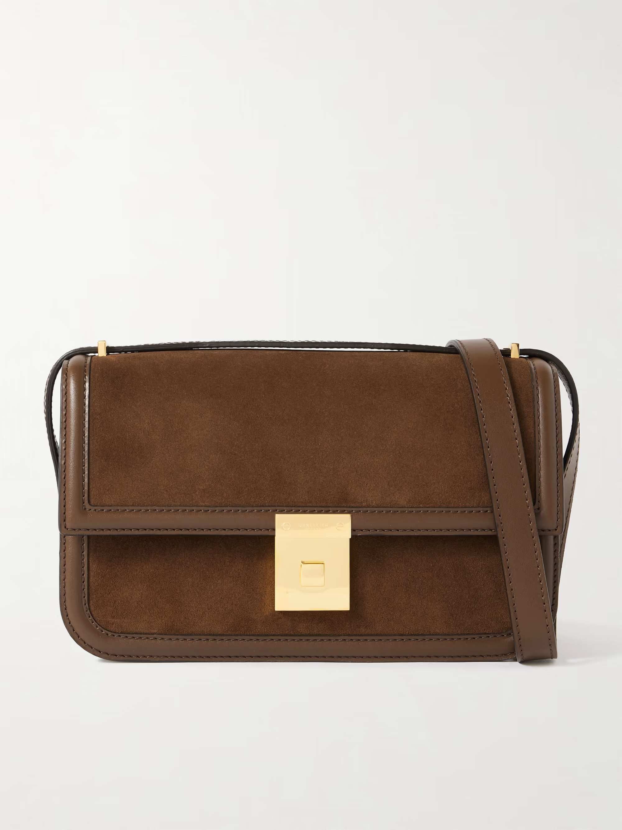 Paris leather-trimmed suede shoulder bag | NET-A-PORTER (US)