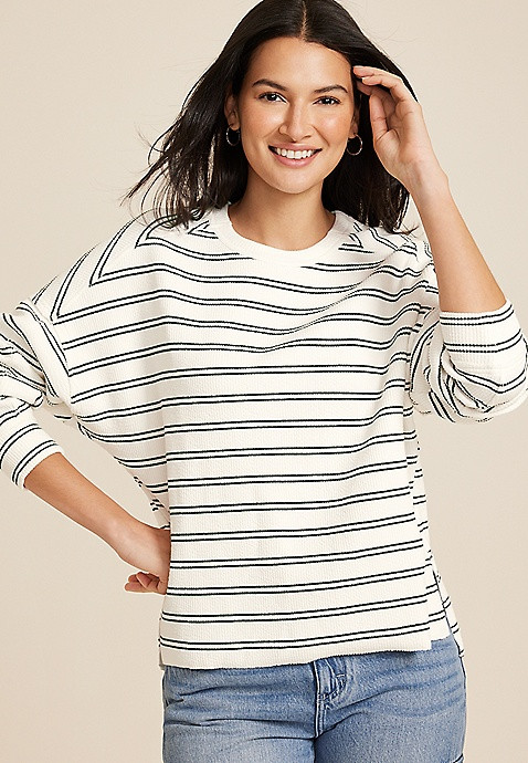 Textured Crew Sweatshirt | Maurices