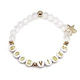 Good Vibes Letter Beads Bracelet on Stretch Nylon Cord Adjustable for Women Inspirational Jewelry | Amazon (US)