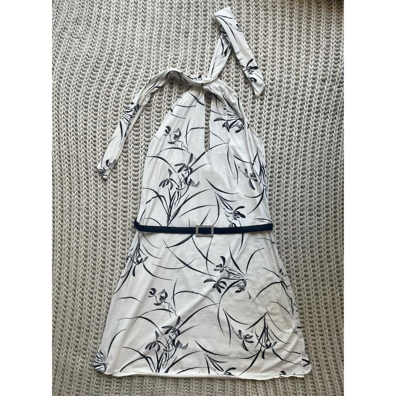 Dior Women's A-line Dress - White/Black - 6 | Depop US