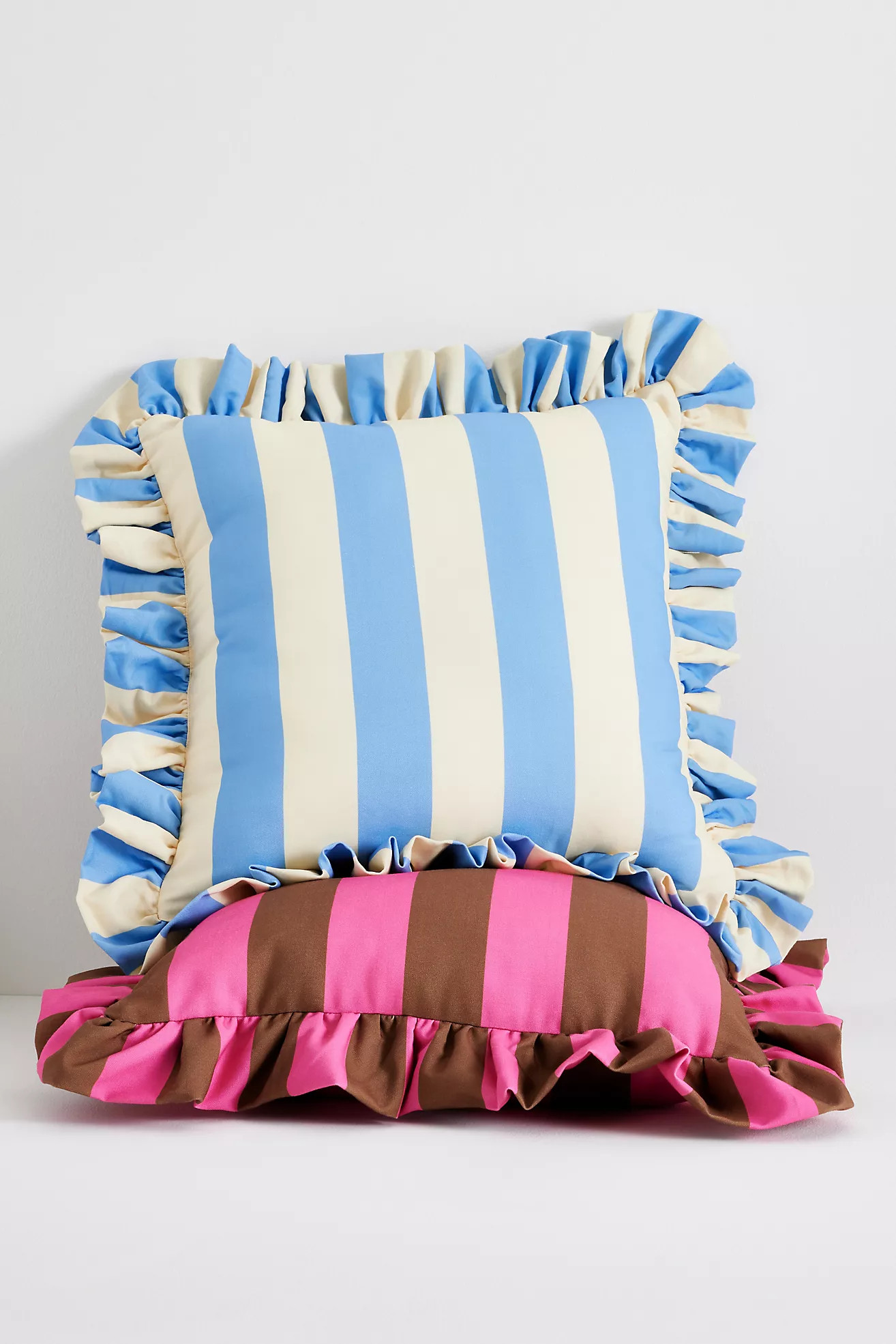 Maeve by Anthropologie Striped Ruffle Indoor/Outdoor Pillow | Anthropologie (US)