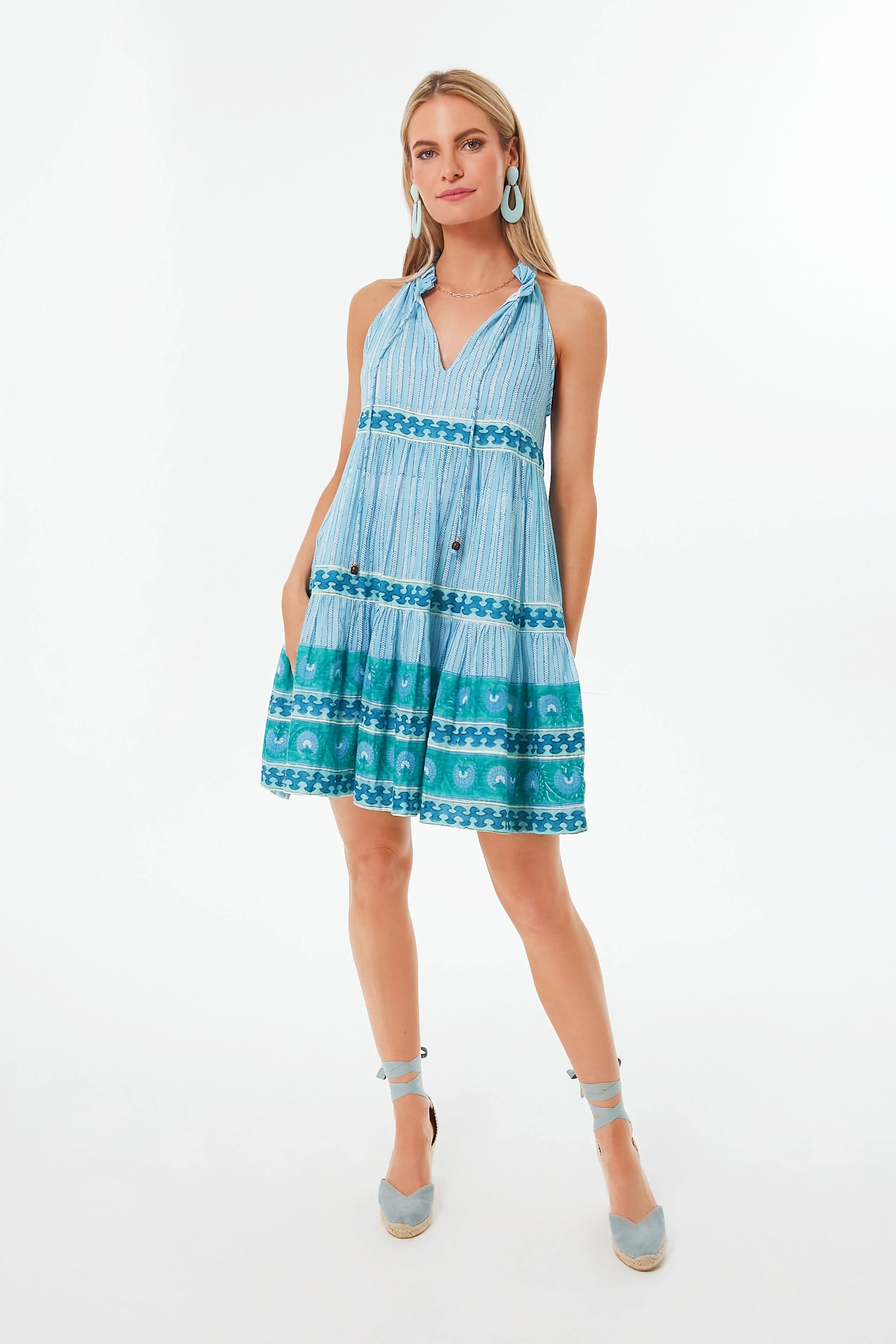 Blue Marley Sleeveless Tiered Short Dress | Tuckernuck (US)