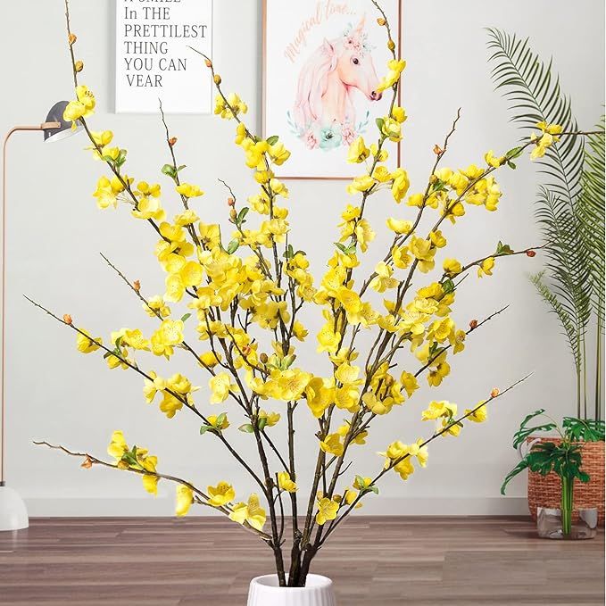 florisso Cherry Blossom Branches, Long Stem Artificial Flowers for Tall Vase, 47" Faux Plum Bloss... | Amazon (US)